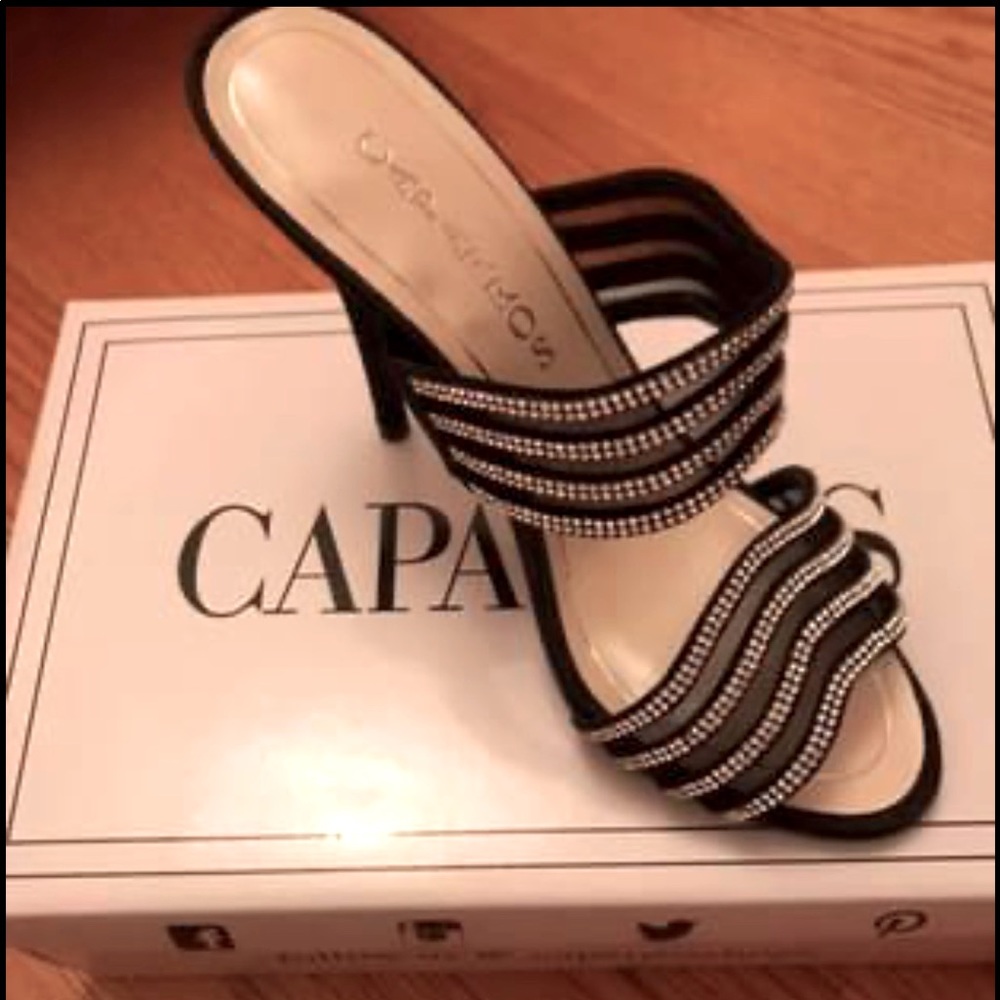 NEW Caparros heels, black w/rhinestones. Size 7.5